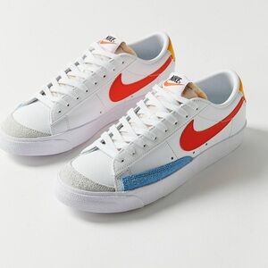 Nike Blazer Low ‘77 Women’s 8.5 Blue Orange Gold Retro Basketball Casual Sneaker